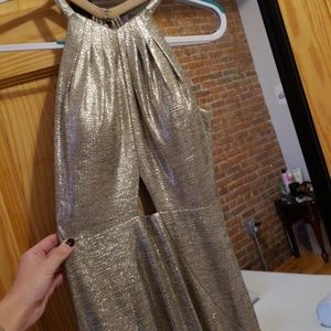 beautiful golden fitted long dress